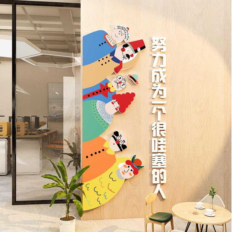 办公室墙面装饰攻略：企业文化墙，进门形象大变身，员工励志标语贴画布置全解析！