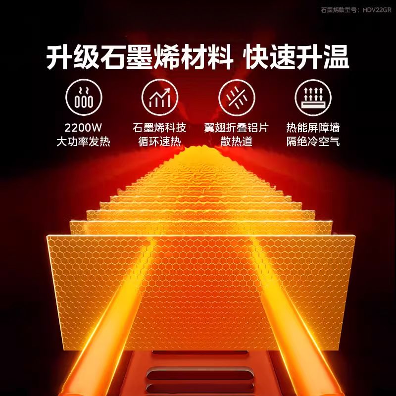 美的石墨烯踢脚线取暖器：冬季速热神器，温暖你的每一个角落暖气新选择！