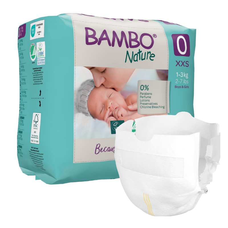 BAMBO班博敏感肌早产XXS码尿不湿：新生儿肌肤的温柔守护者！