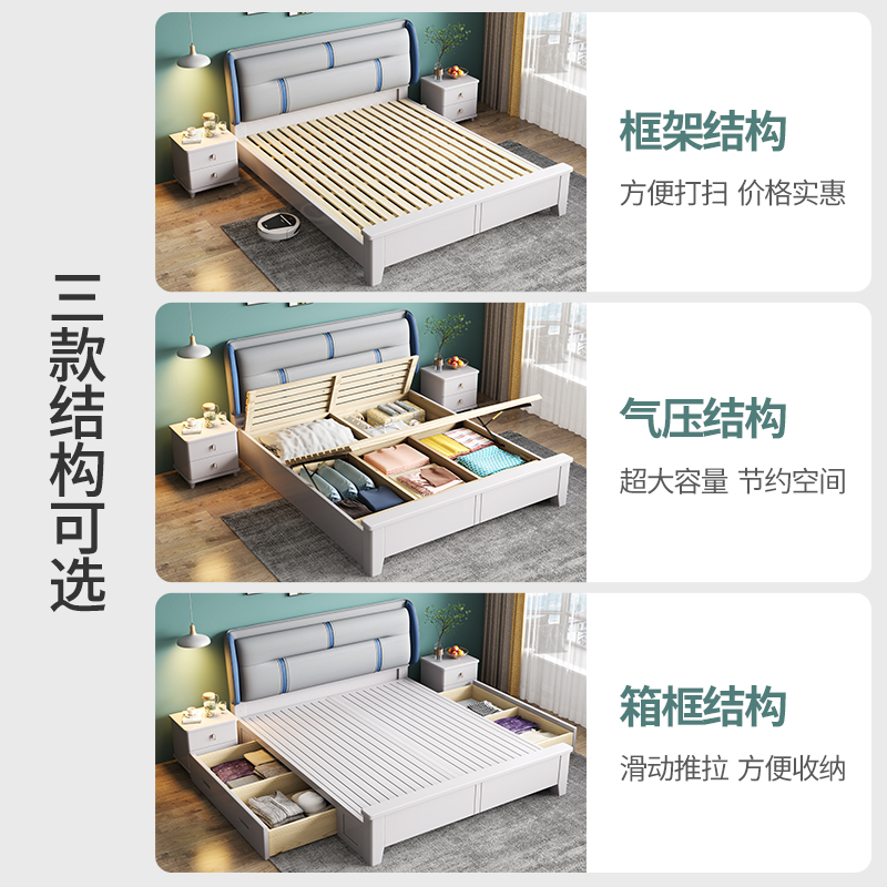 意式轻奢，1.8米主卧床，现代简约实木齐边床，你的卧室美学新定义！