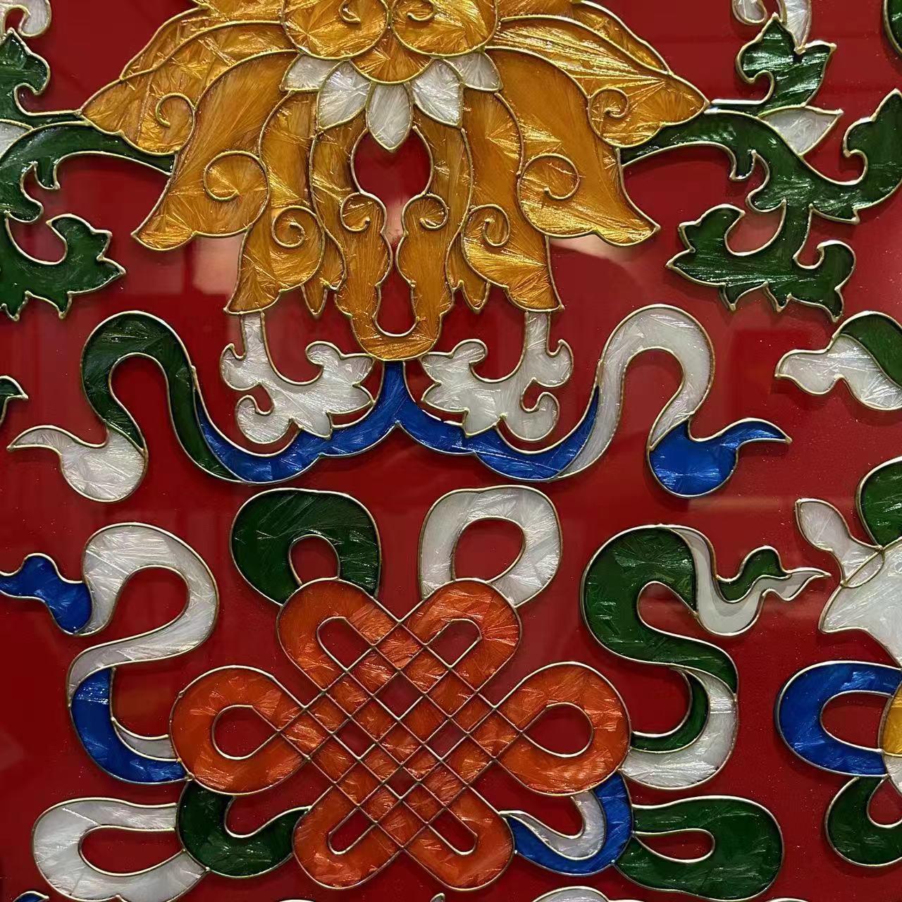 FL.ART 珐琅彩《多福》：新中式艺术挂画，入户走廊客厅的点睛之笔✨