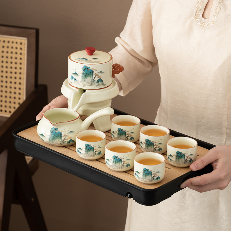 苏工黄紫铜素面茶洗如意茶盘：传承匠心，品味生活美学！✨
