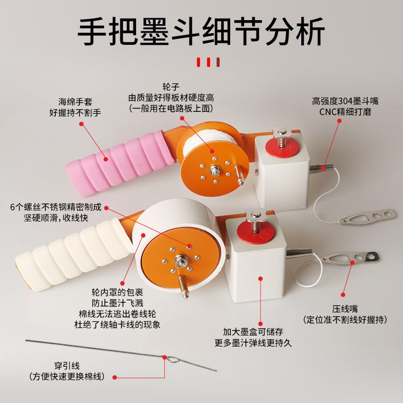 不锈钢墨斗放线款：建筑神器，精准放线的秘密武器！
