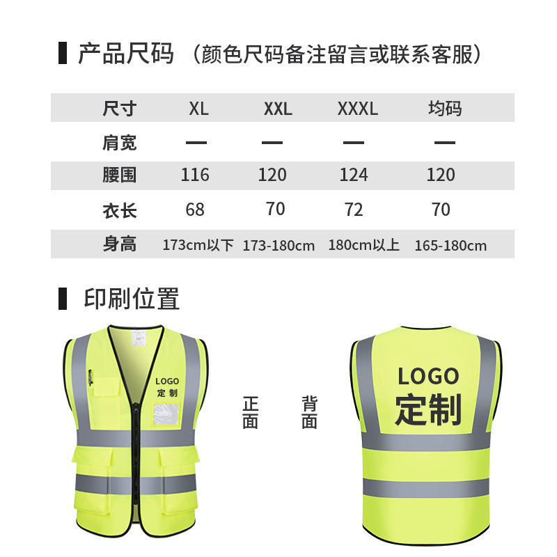 反光安全背心真的能救命？施工/环卫必备！荧光黄+LOGO超显眼
