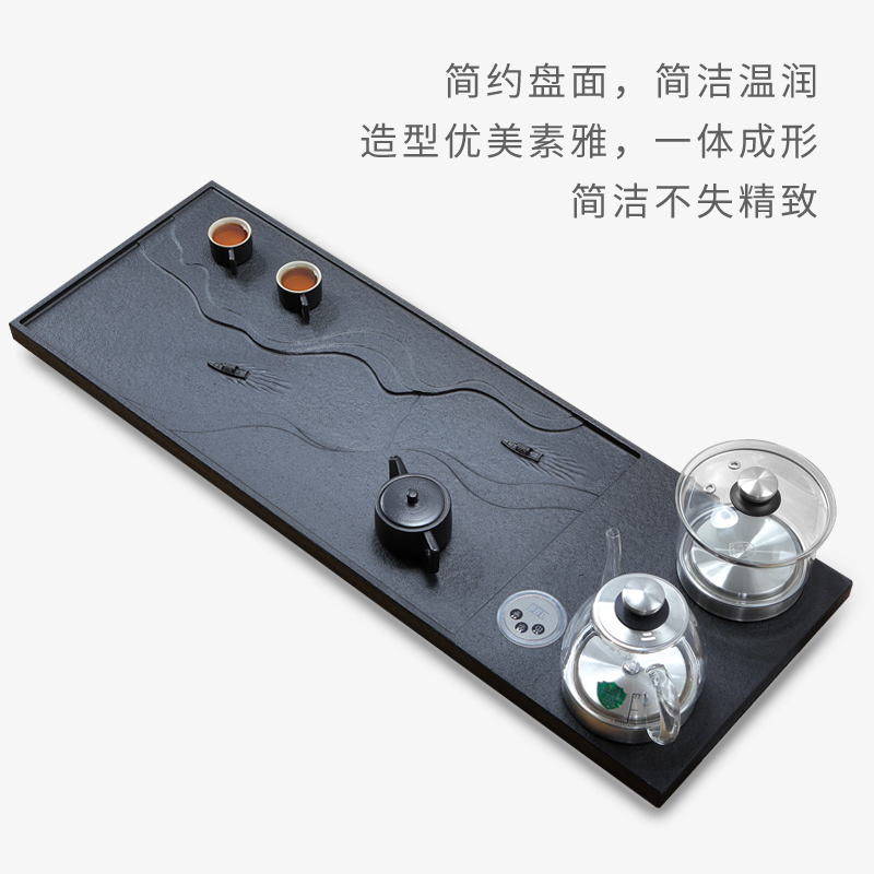 乌金石茶盘电磁炉一体机：高端定制茶台新风尚，烧水泡茶一步到位