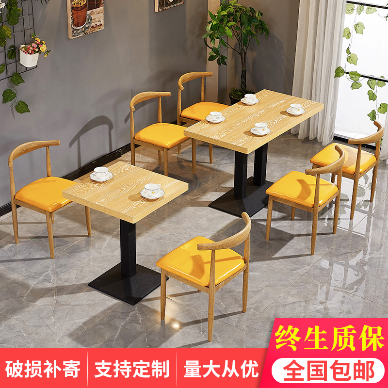 餐桌椅组合4人桌：食堂餐厅到大排档的完美选择，简约长桌点亮你的早餐铺！